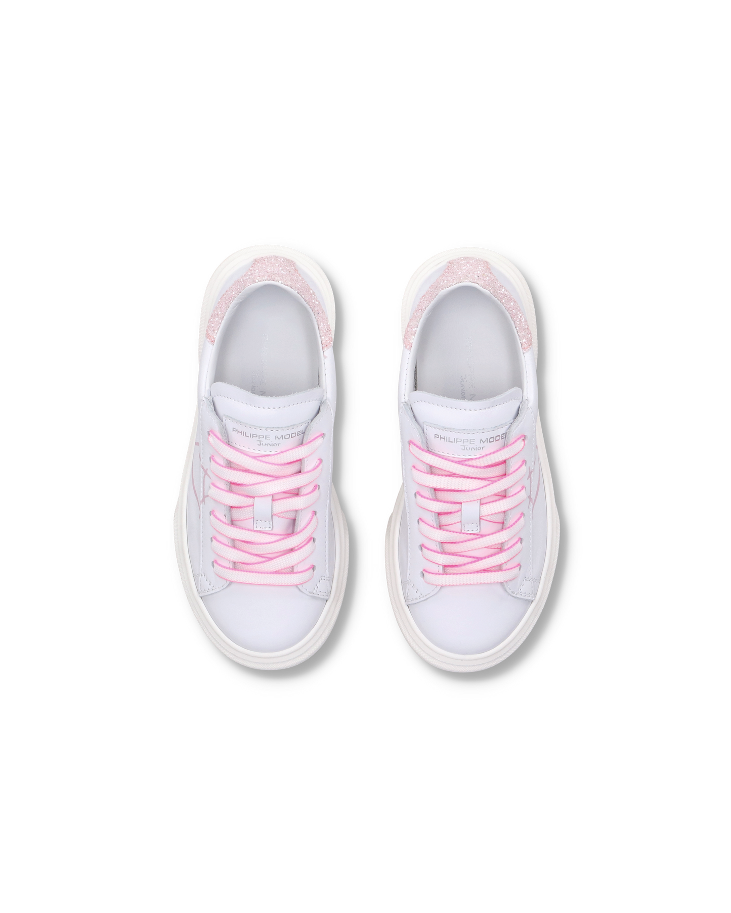 Sneakers basse Temple da Ragazzo in pelle, Bianco Rosa