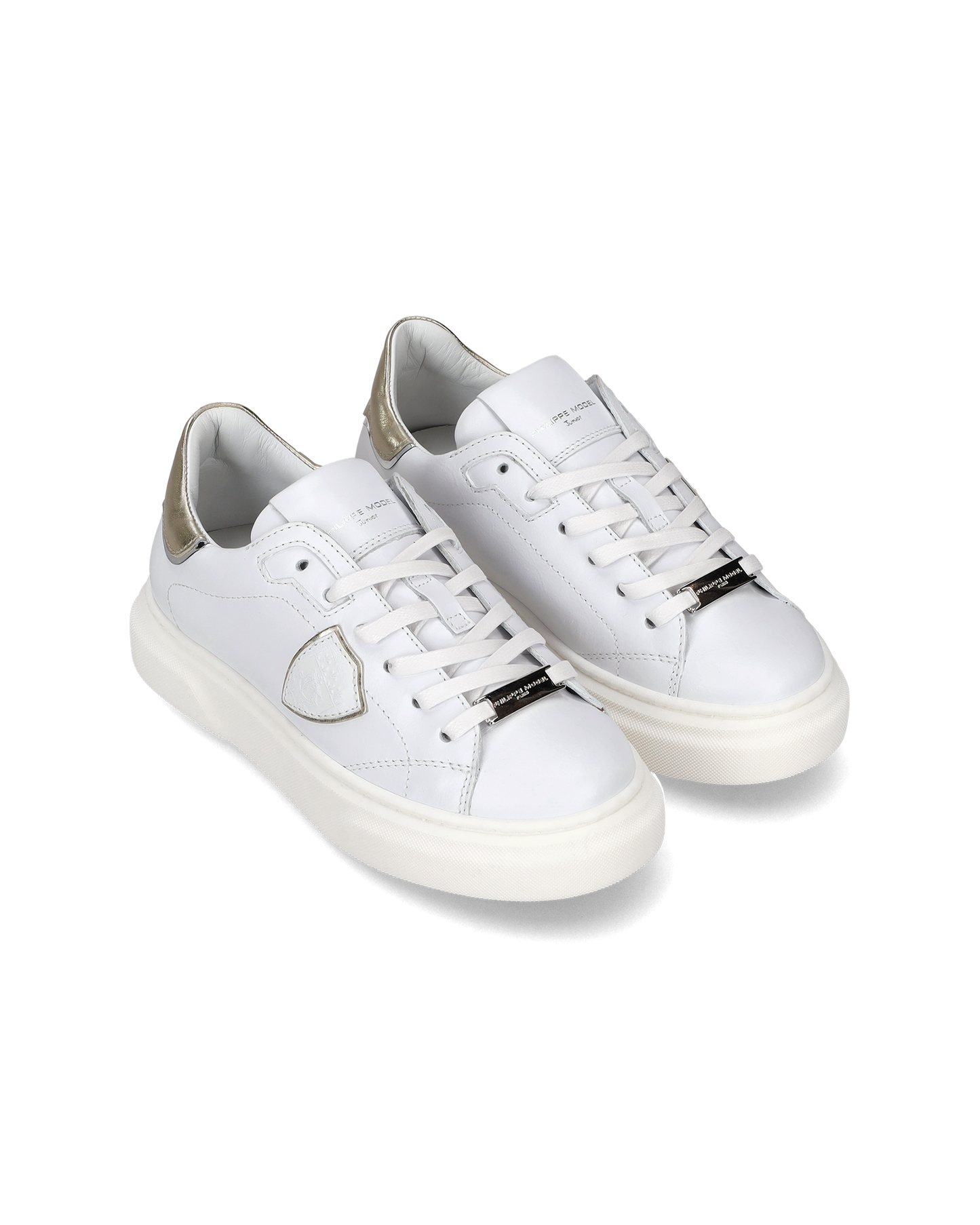 Sneakers Temple da Bambini Bianche e Oro in Pelle