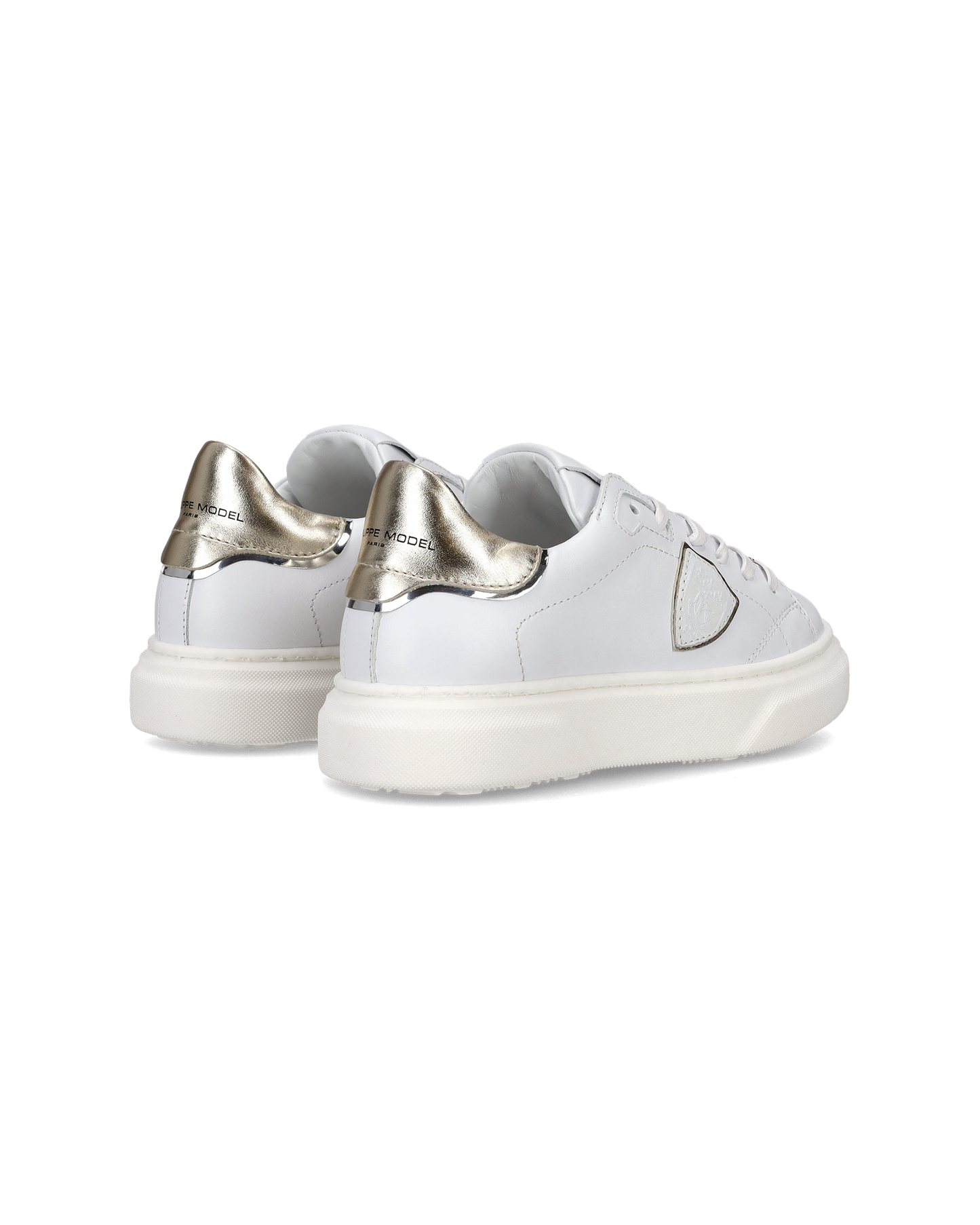 Sneakers Temple da Bambini Bianche e Oro in Pelle