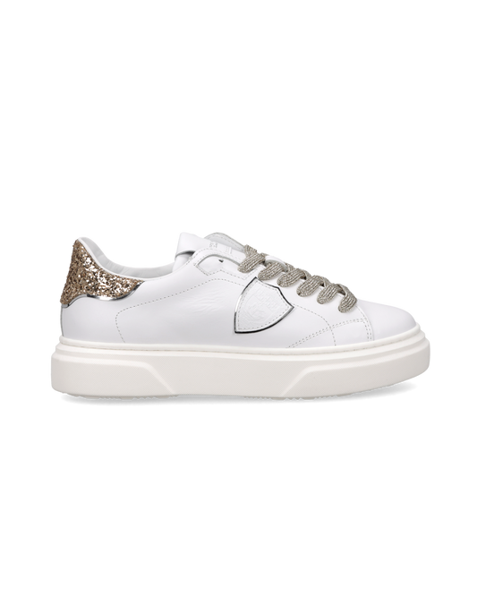 Sneaker Temple Junior, Bianco Oro