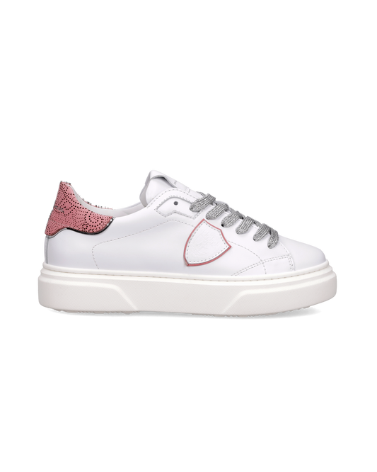 Sneaker Temple Junior, Bianco Fuchsia