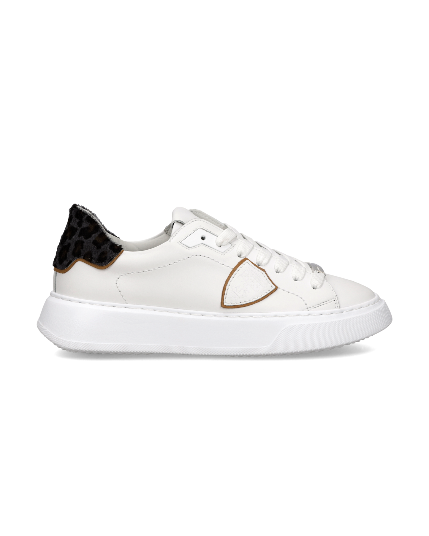 Baskets Temple Femme, Blanc, Bleu et Animalier