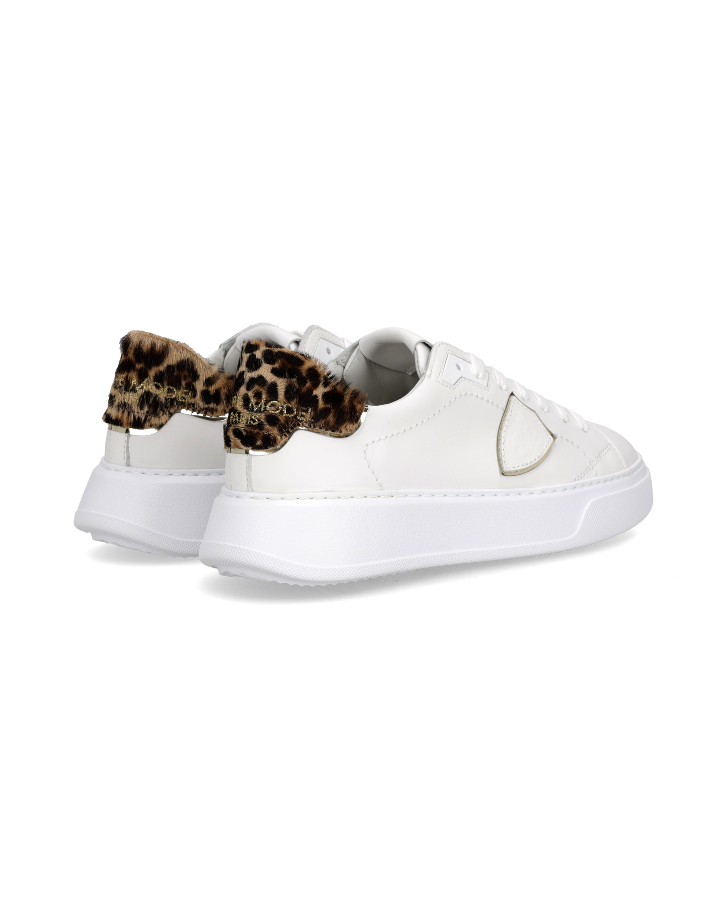 Baskets Temple Femme, Blanc Imprimé Animalier