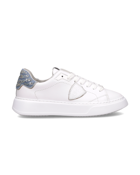 Sneakers Temple Donna, Bianco Denim