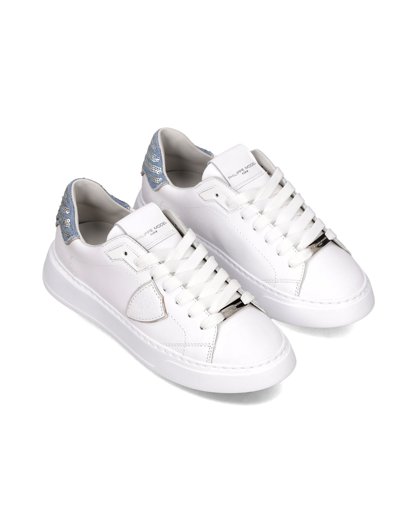 Sneakers Temple Donna, Bianco Denim