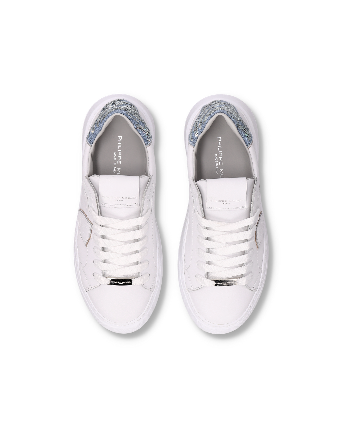 Sneakers Temple Donna, Bianco Denim