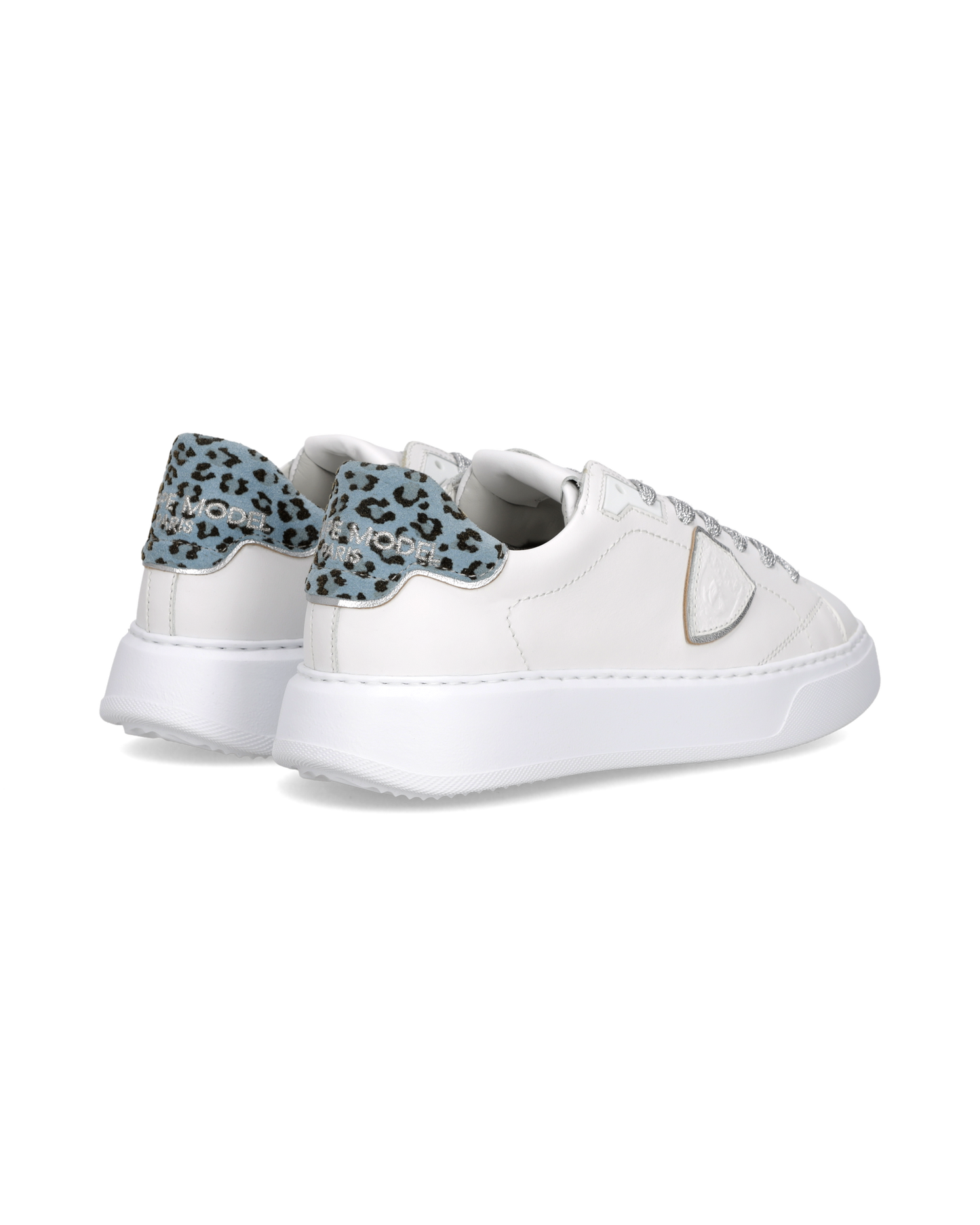 Baskets Temple Femme, Blanc Bluette et Imprimé Animalier