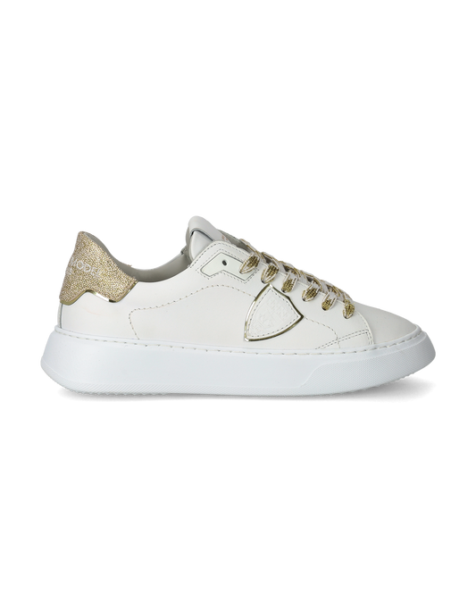 Sneakers Temple Tennis Women, White Gold