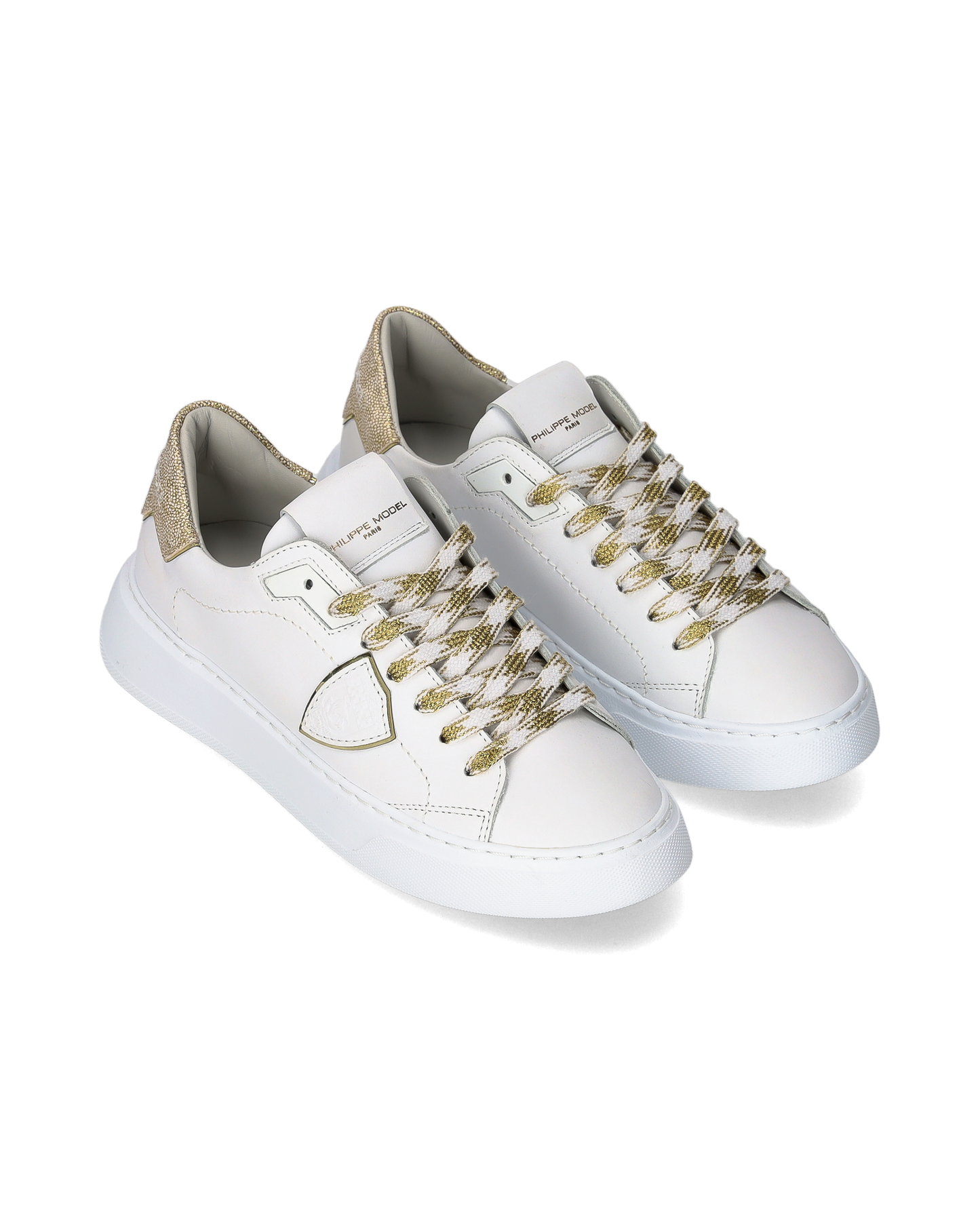 Sneakers Temple Tennis Women, White Gold