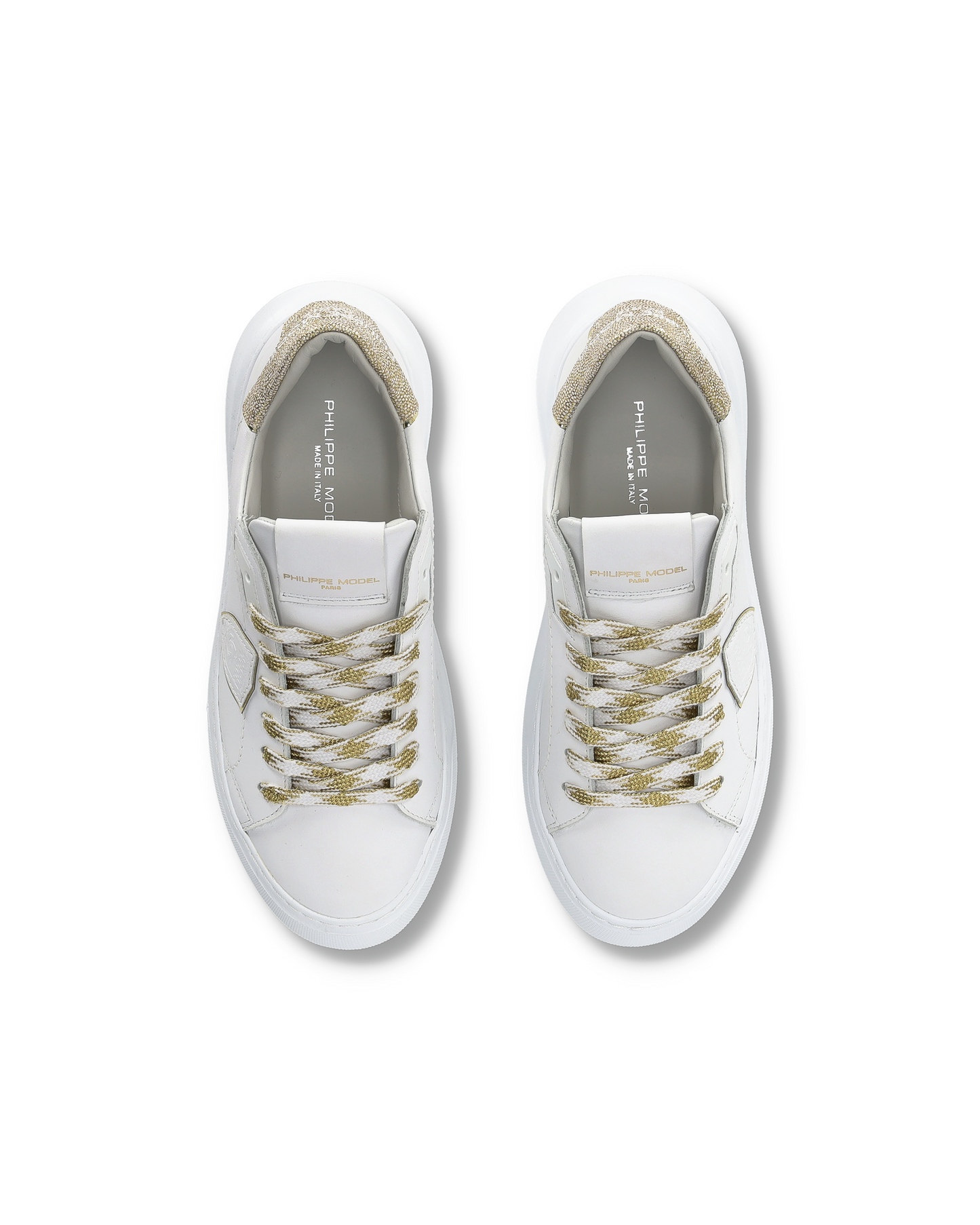 Sneakers Temple Tennis Women, White Gold