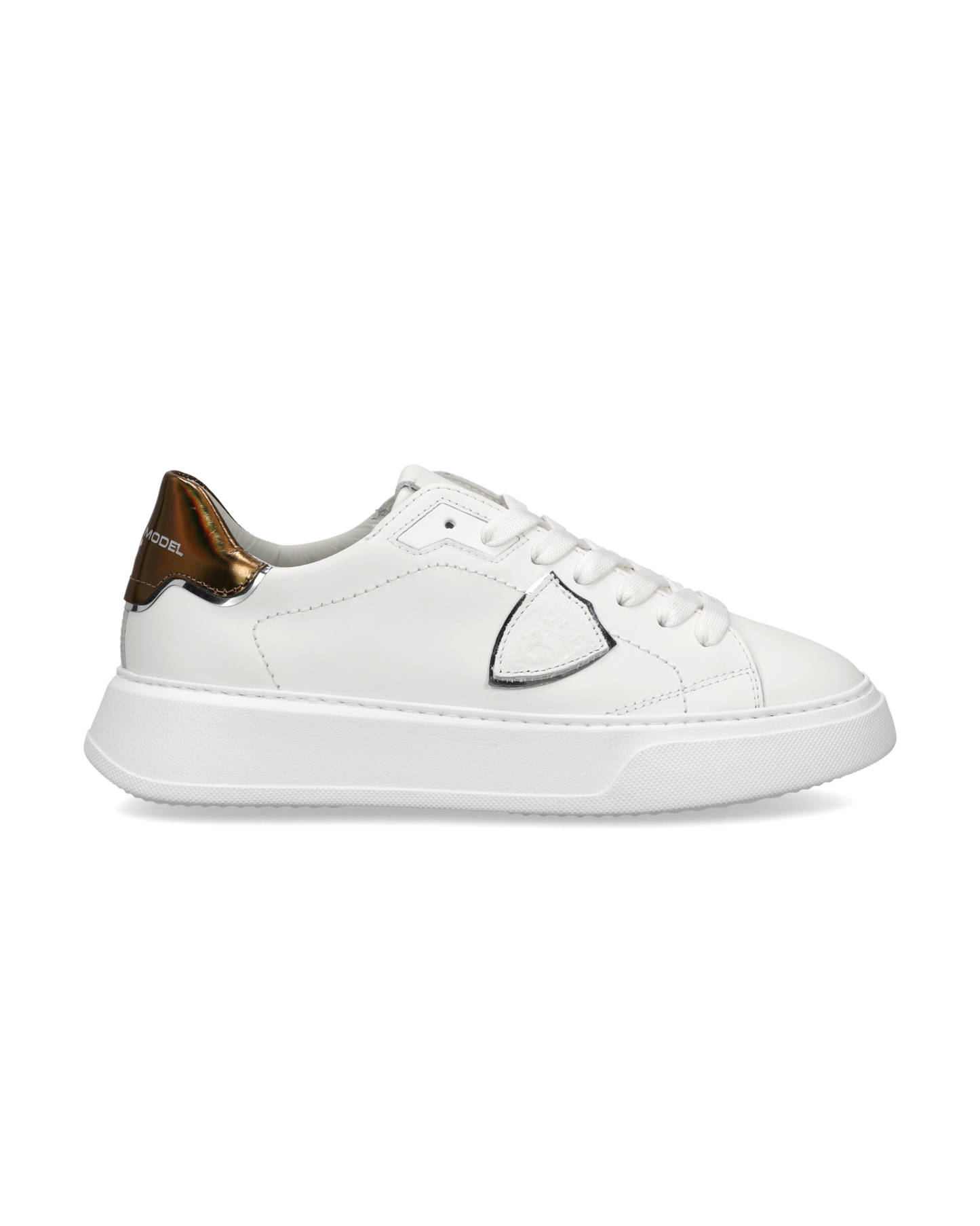 Baskets Temple Femme, Blanc Bronze