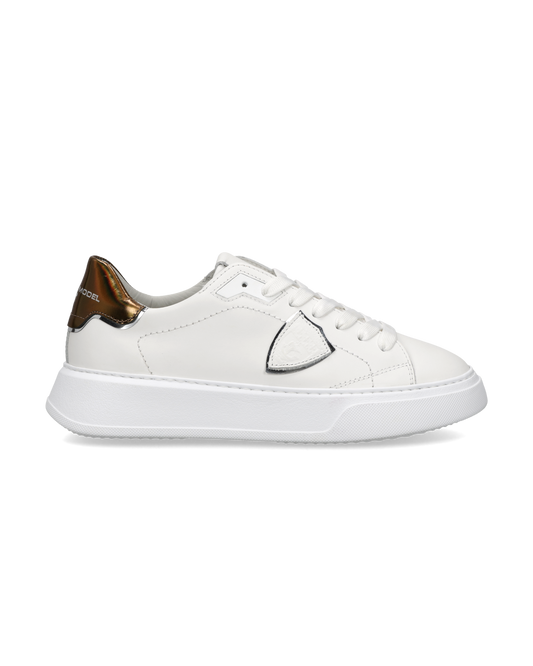 Baskets Temple Femme, Blanc Bronze