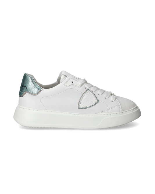 Sneakers Temple da Donna Bianche e Blu in Pelle Morbida