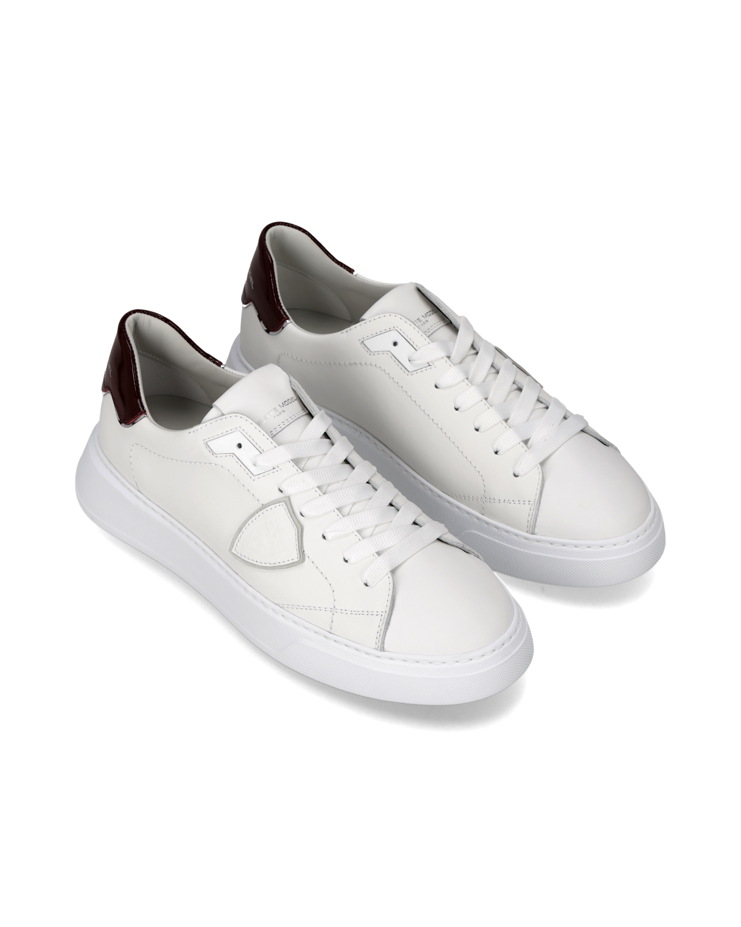 Sneakers Temple Uomo, Bianco Bordeaux