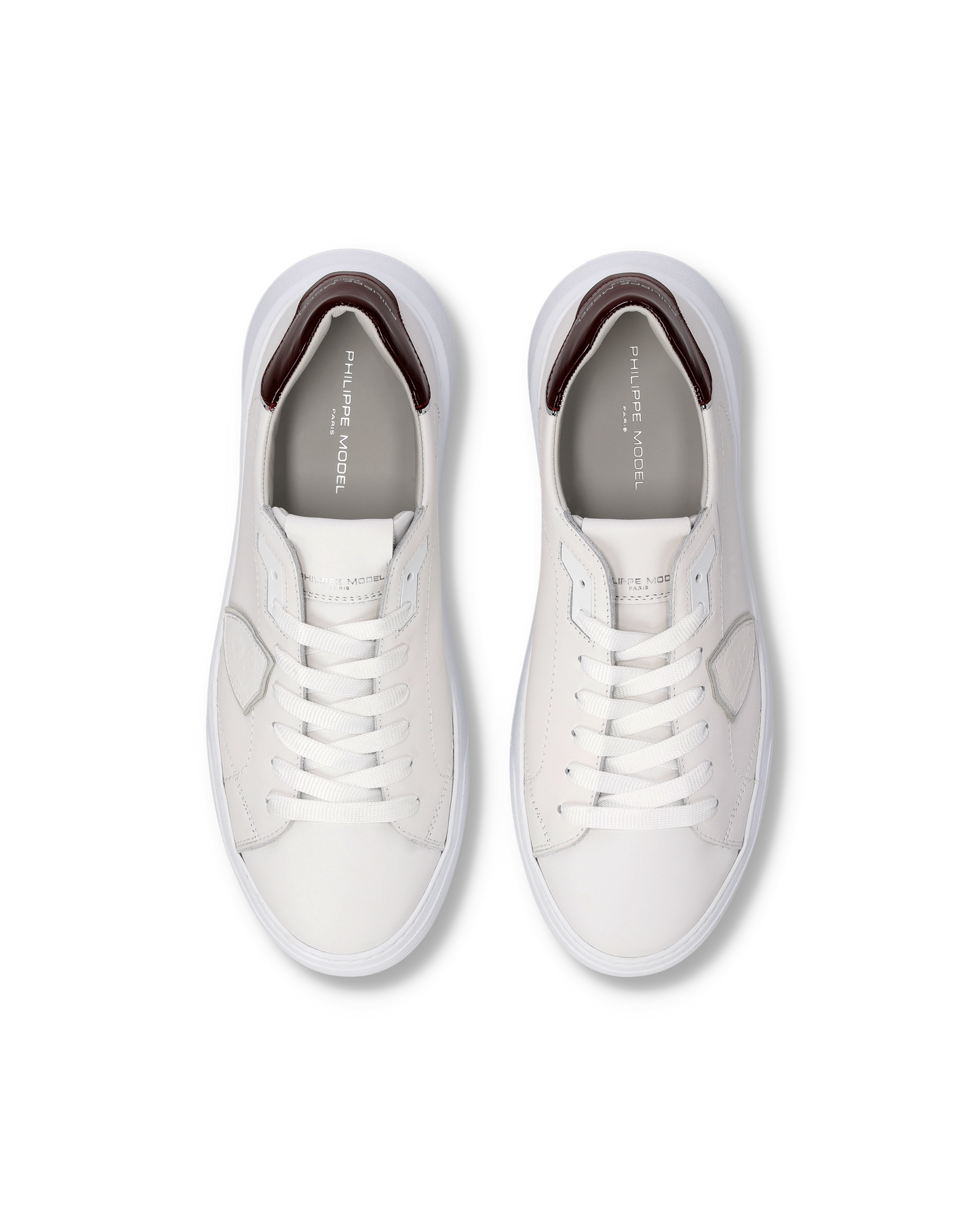 Sneakers Temple Uomo, Bianco Bordeaux