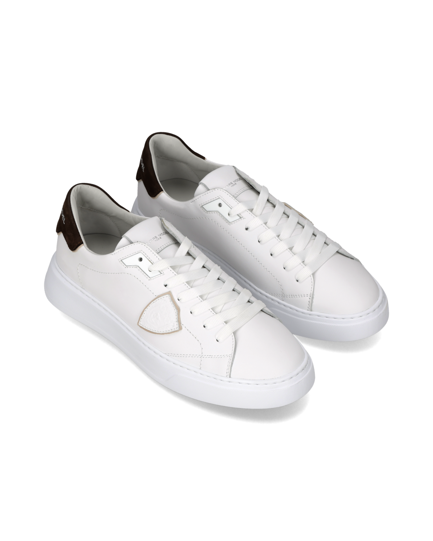 Baskets Temple Homme, Blanc et Marron