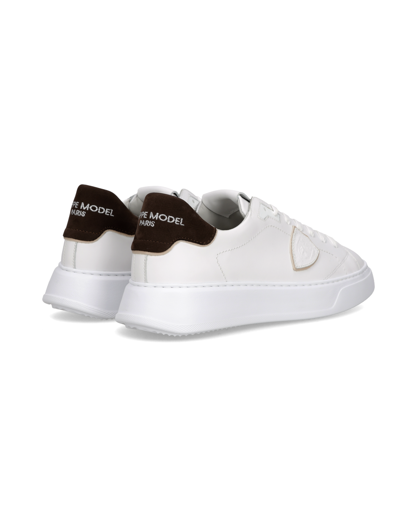 Baskets Temple Homme, Blanc et Marron