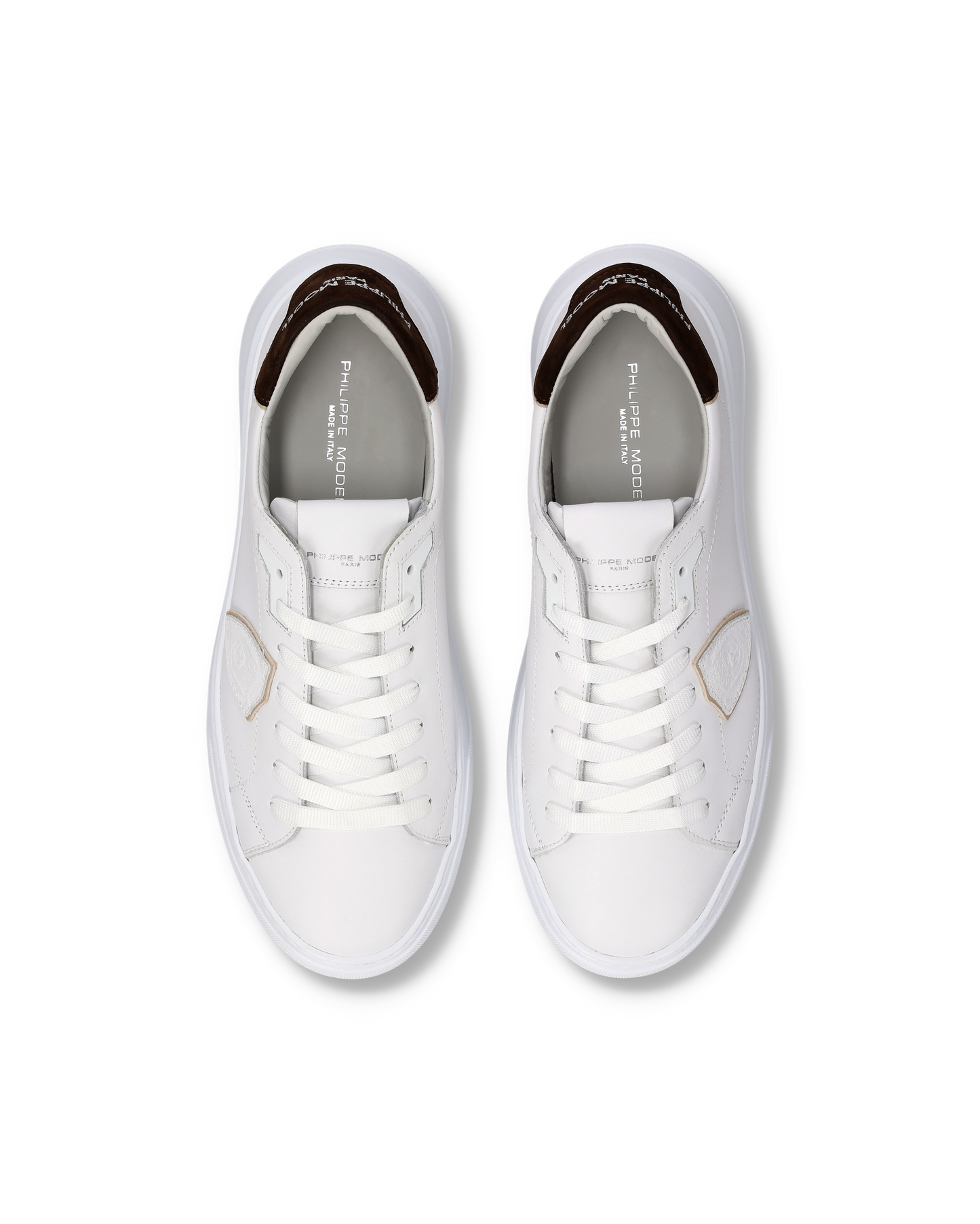 Baskets Temple Homme, Blanc et Marron