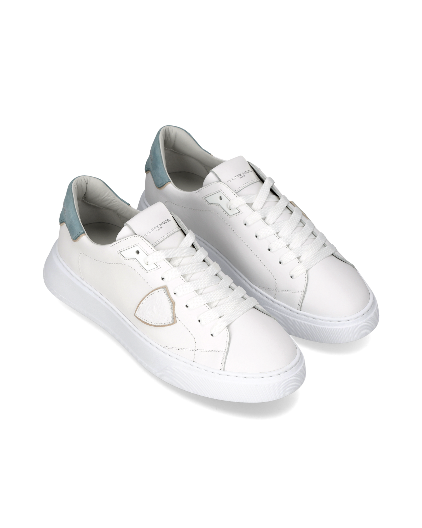 Sneakers Temple Uomo, Bianco Azzurro