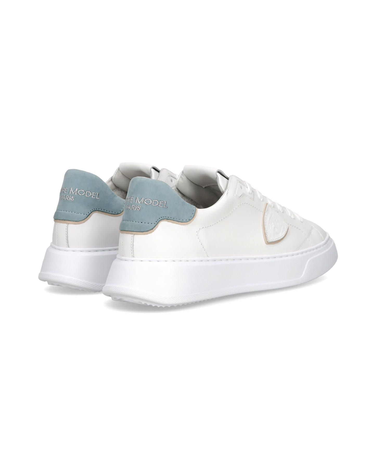 Sneakers Temple Uomo, Bianco Azzurro