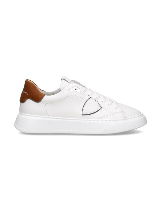 Sneakers Temple Uomo, Bianco Cognac
