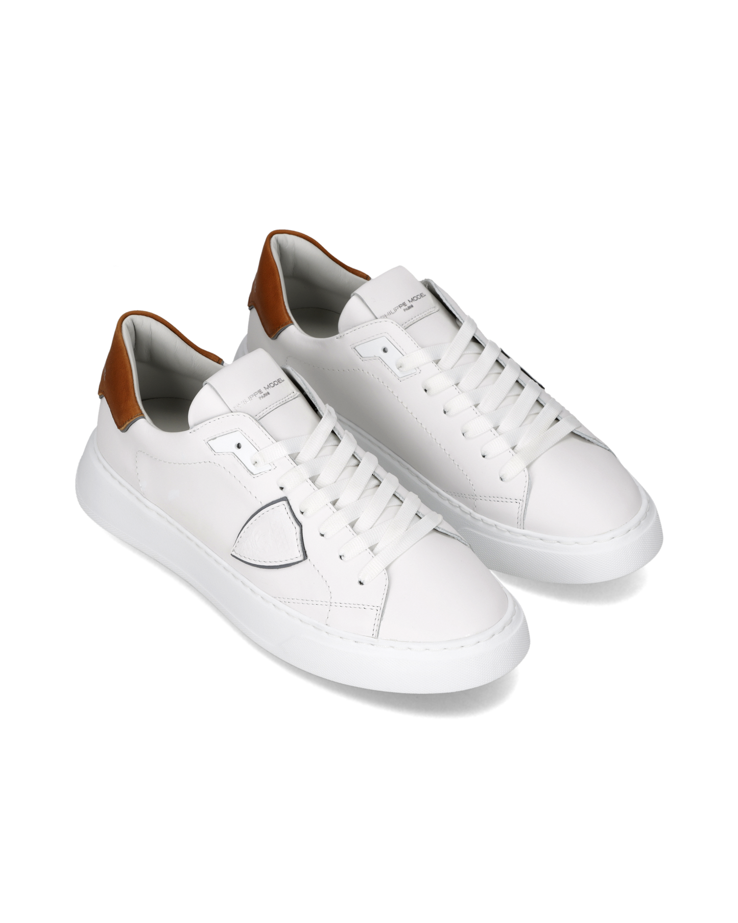 Sneakers Temple Uomo, Bianco Cognac
