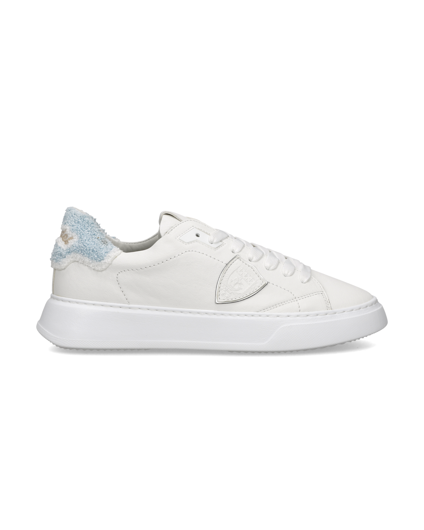 Sneakers Temple Uomo, Bianco Azzurro
