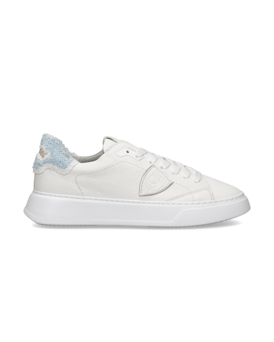 Sneakers Temple Uomo, Bianco Azzurro