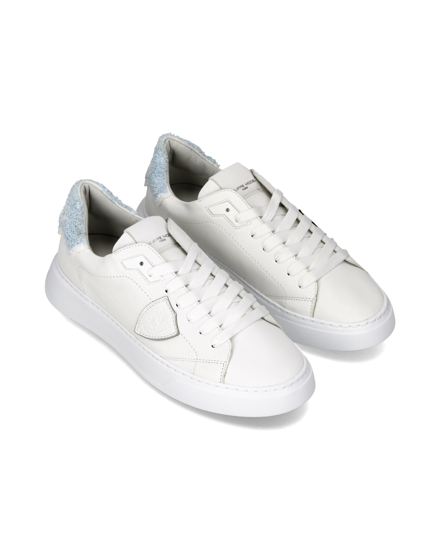 Sneakers Temple Uomo, Bianco Azzurro