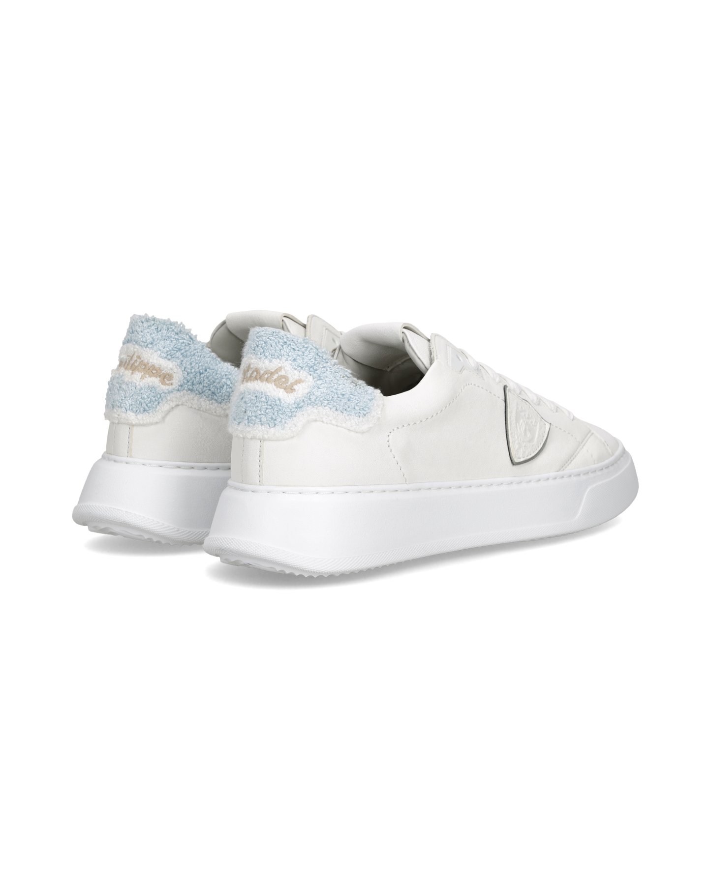 Sneakers Temple Uomo, Bianco Azzurro