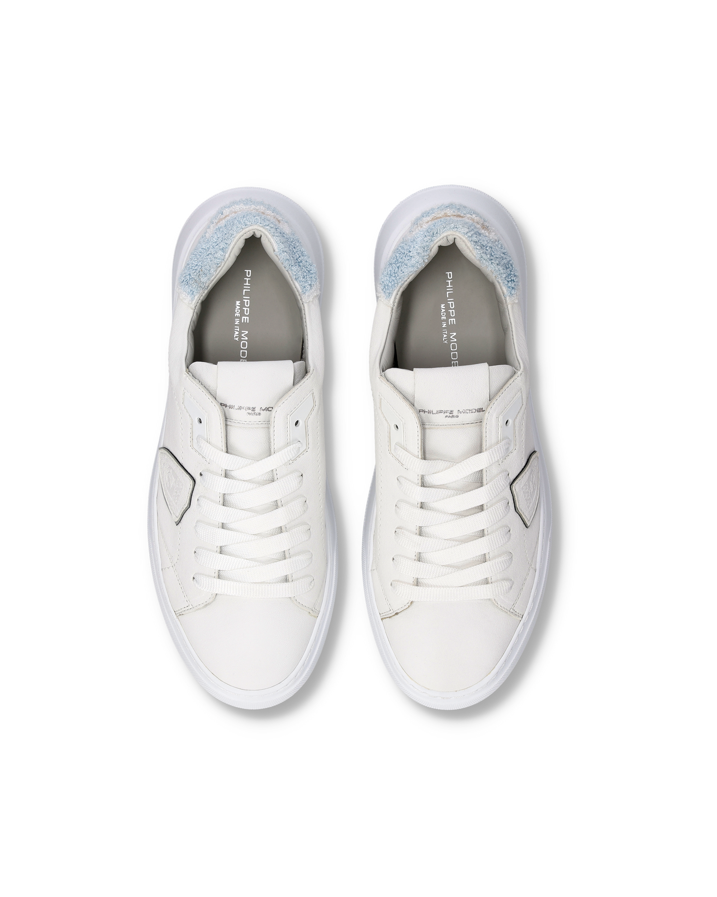 Sneakers Temple Uomo, Bianco Azzurro