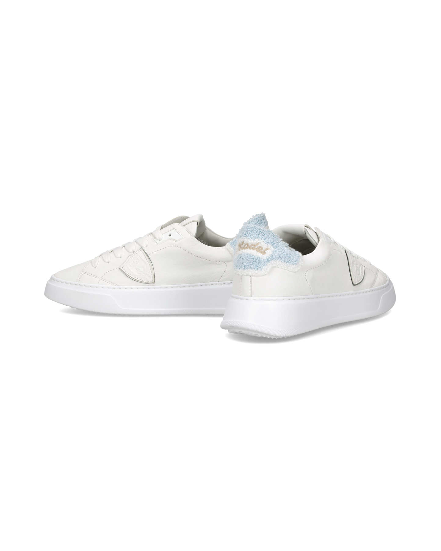 Sneakers Temple Uomo, Bianco Azzurro