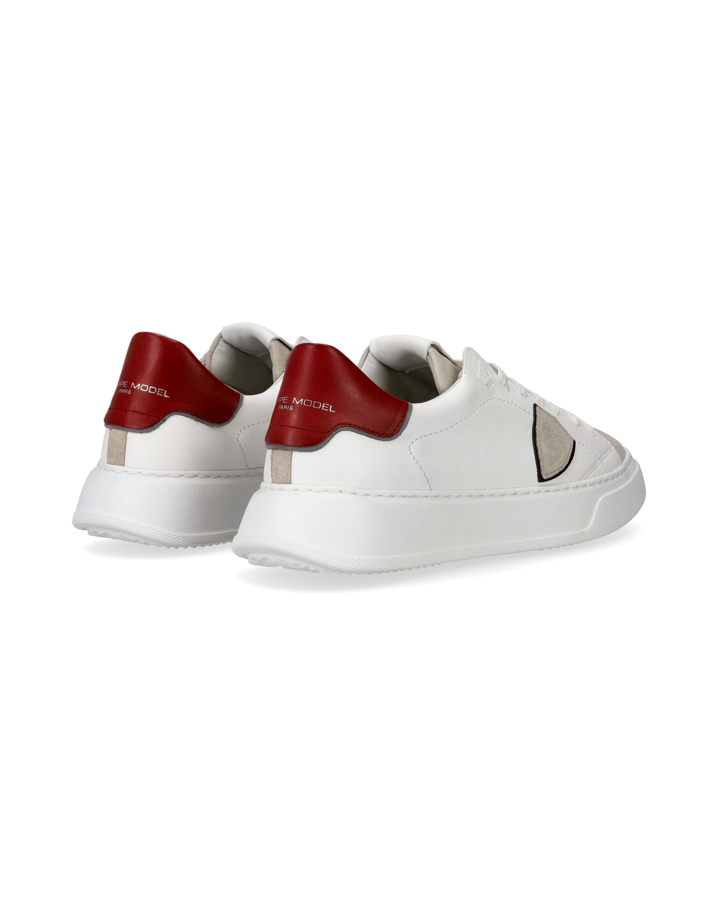 Sneaker casual Temple da uomo in pelle - Bianco e rosso