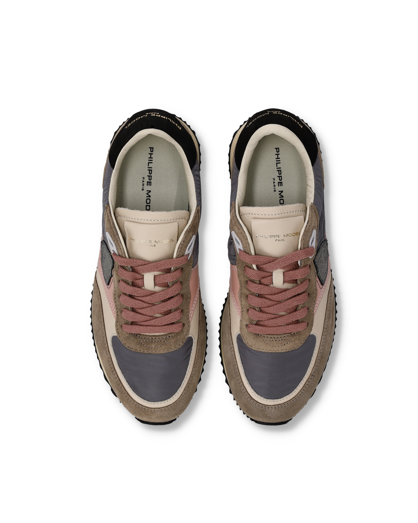 Baskets Blville Femme, Boue Gris Anthracite et Rose