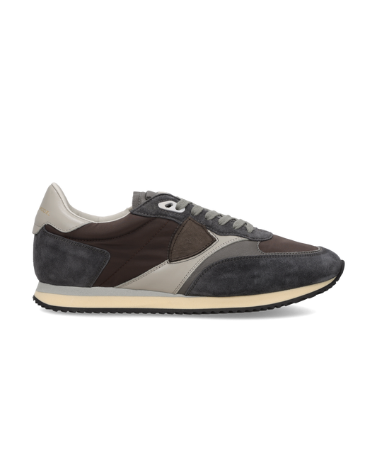 Baskets Blville Homme, Gris Anthracite Marron et Ivoire