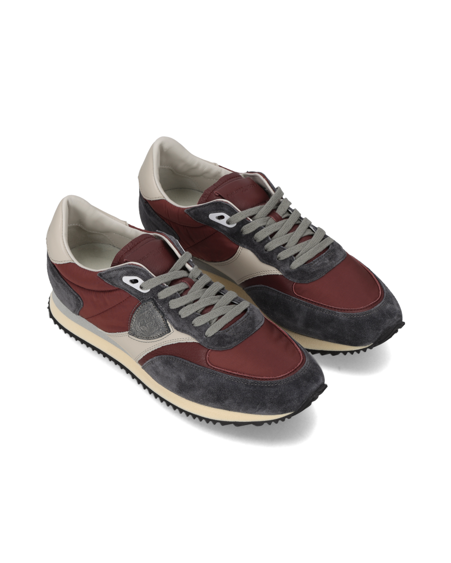 Baskets Blville Homme, Gris Anthracite Bordeaux et Ivoire