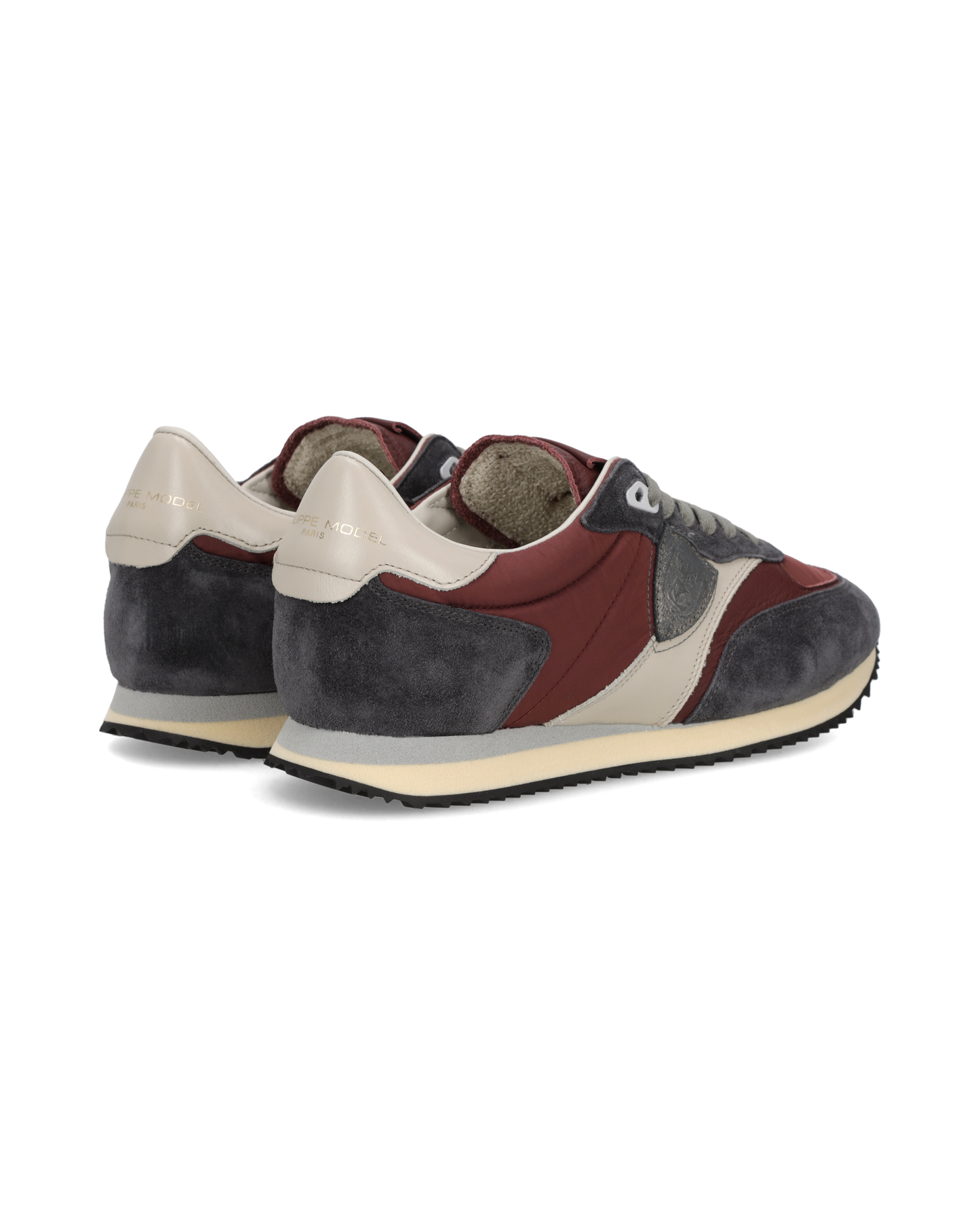 Baskets Blville Homme, Gris Anthracite Bordeaux et Ivoire