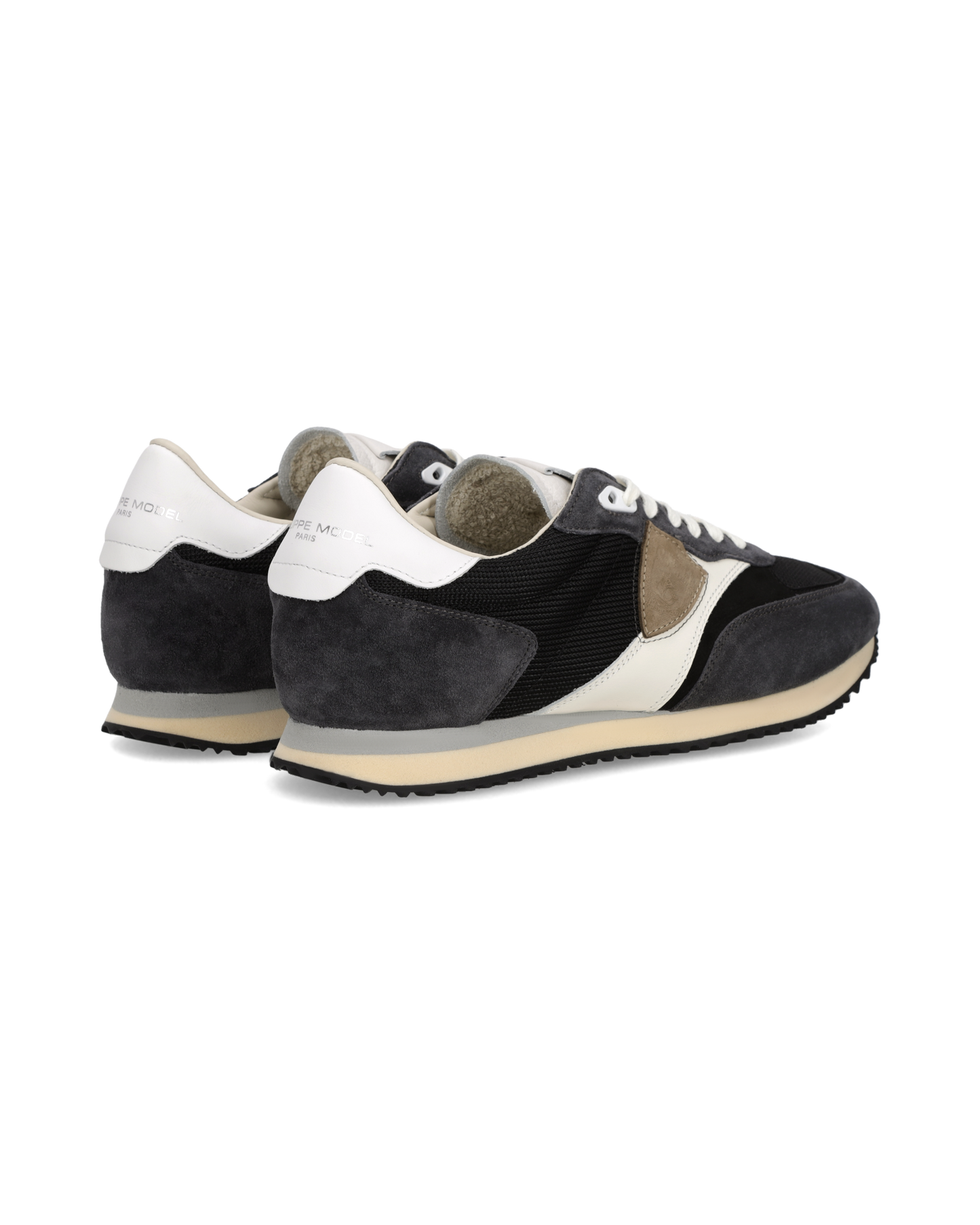 Baskets Blville Homme, Noir Blanc et Beige 