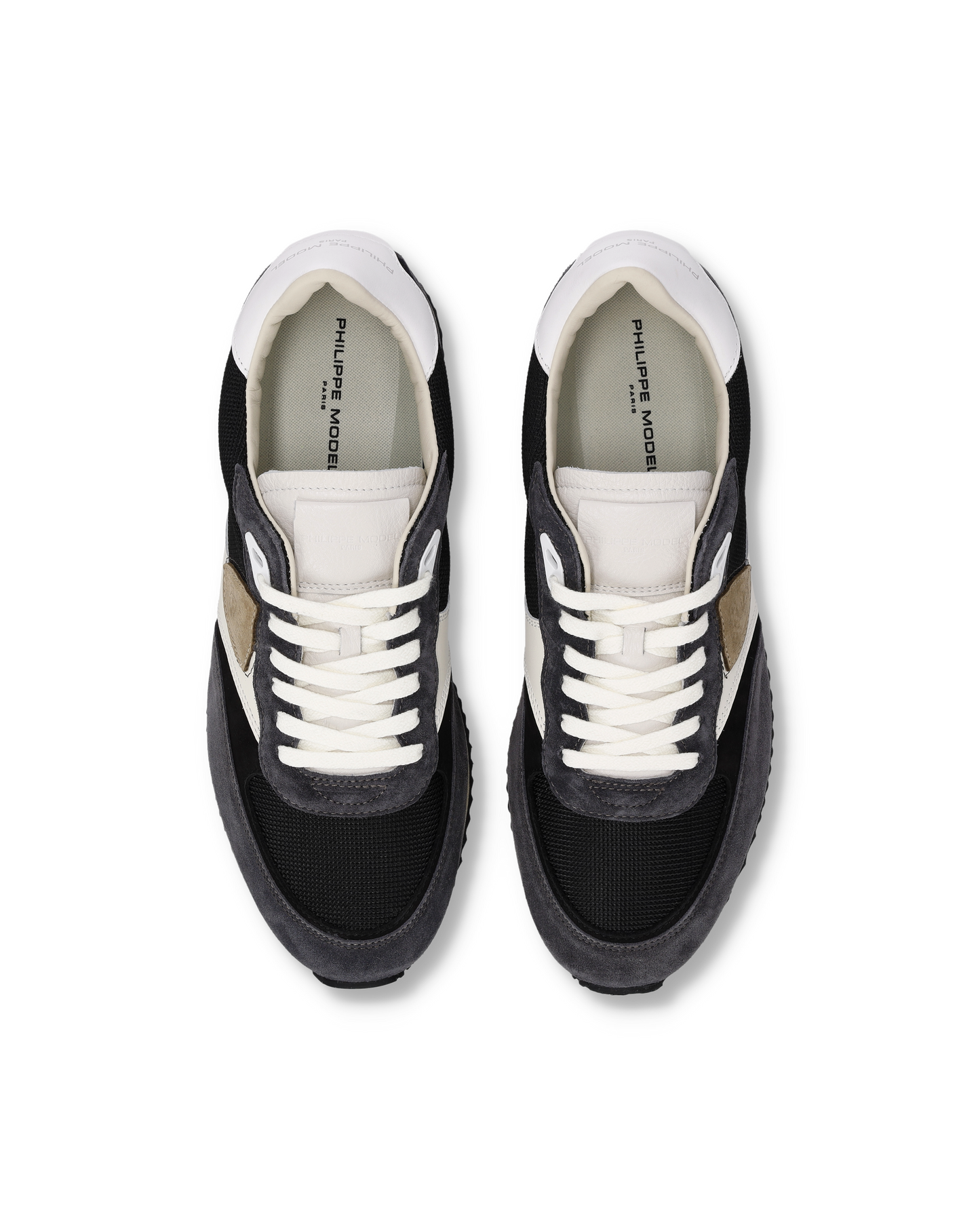 Baskets Blville Homme, Noir Blanc et Beige 
