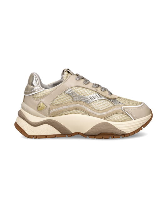 Sneakers Odeon Tennis Donna, Beige Oro