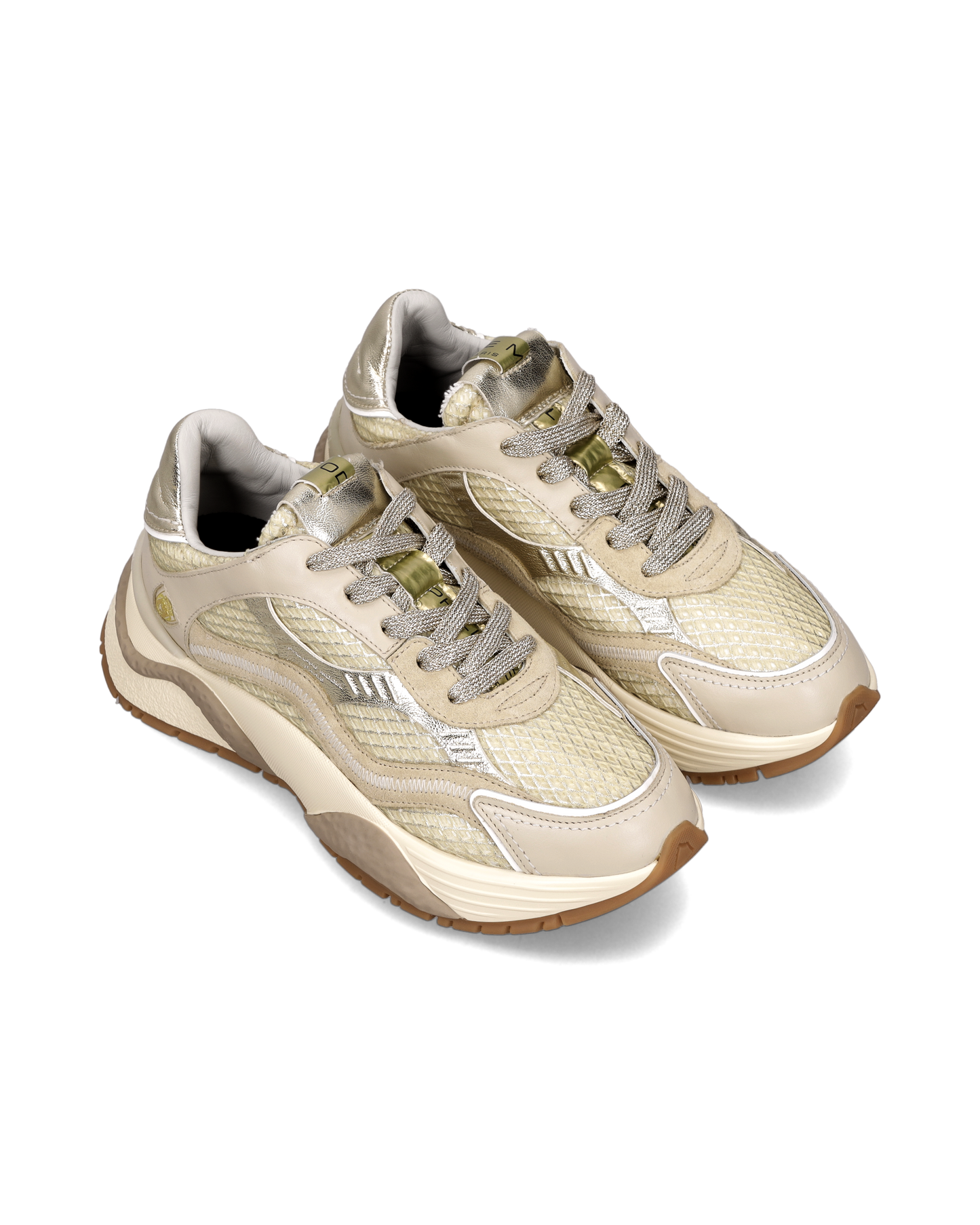 Sneakers Odeon Tennis Donna, Beige Oro