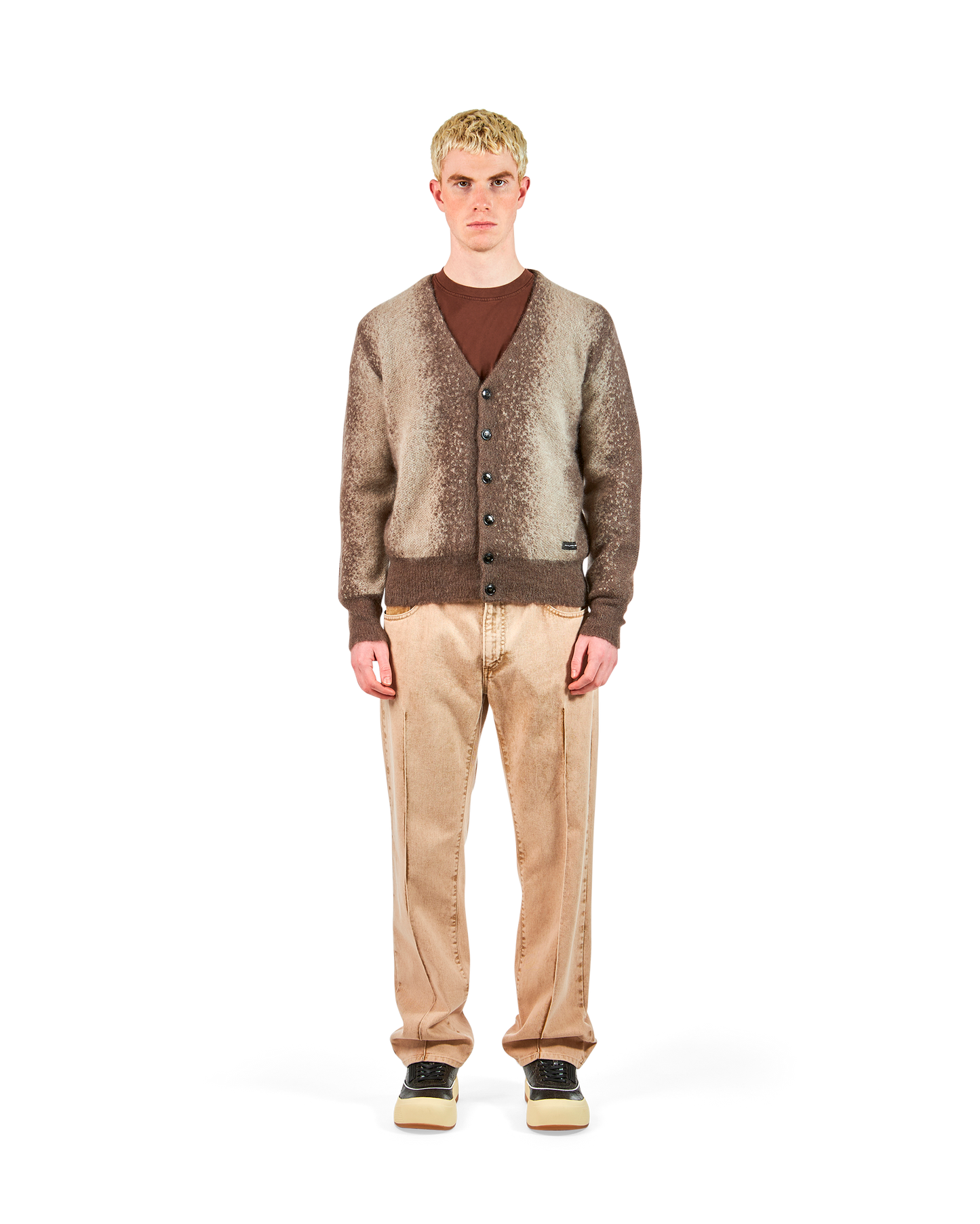 Cardigan Marrone e Beige da Uomo 