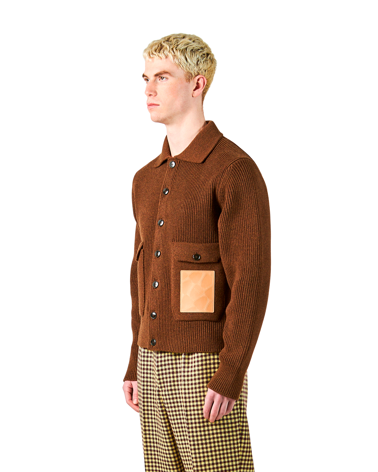 Cardigan Military Marrone da Uomo 