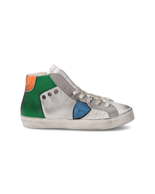 Sneakers Paris Tennis Kids, White Green Orange