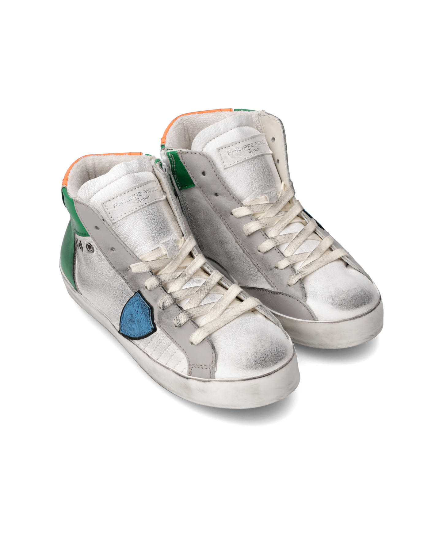 Sneakers Paris Tennis Kids, White Green Orange