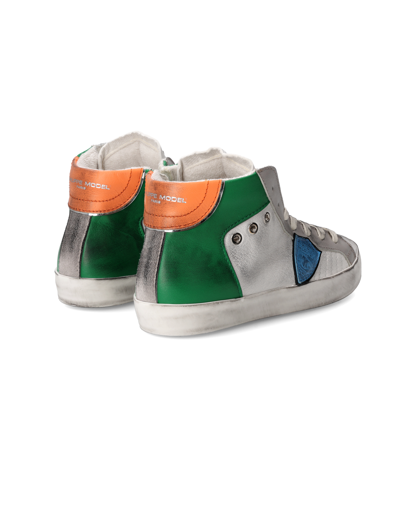 Sneakers Paris Tennis Kids, White Green Orange