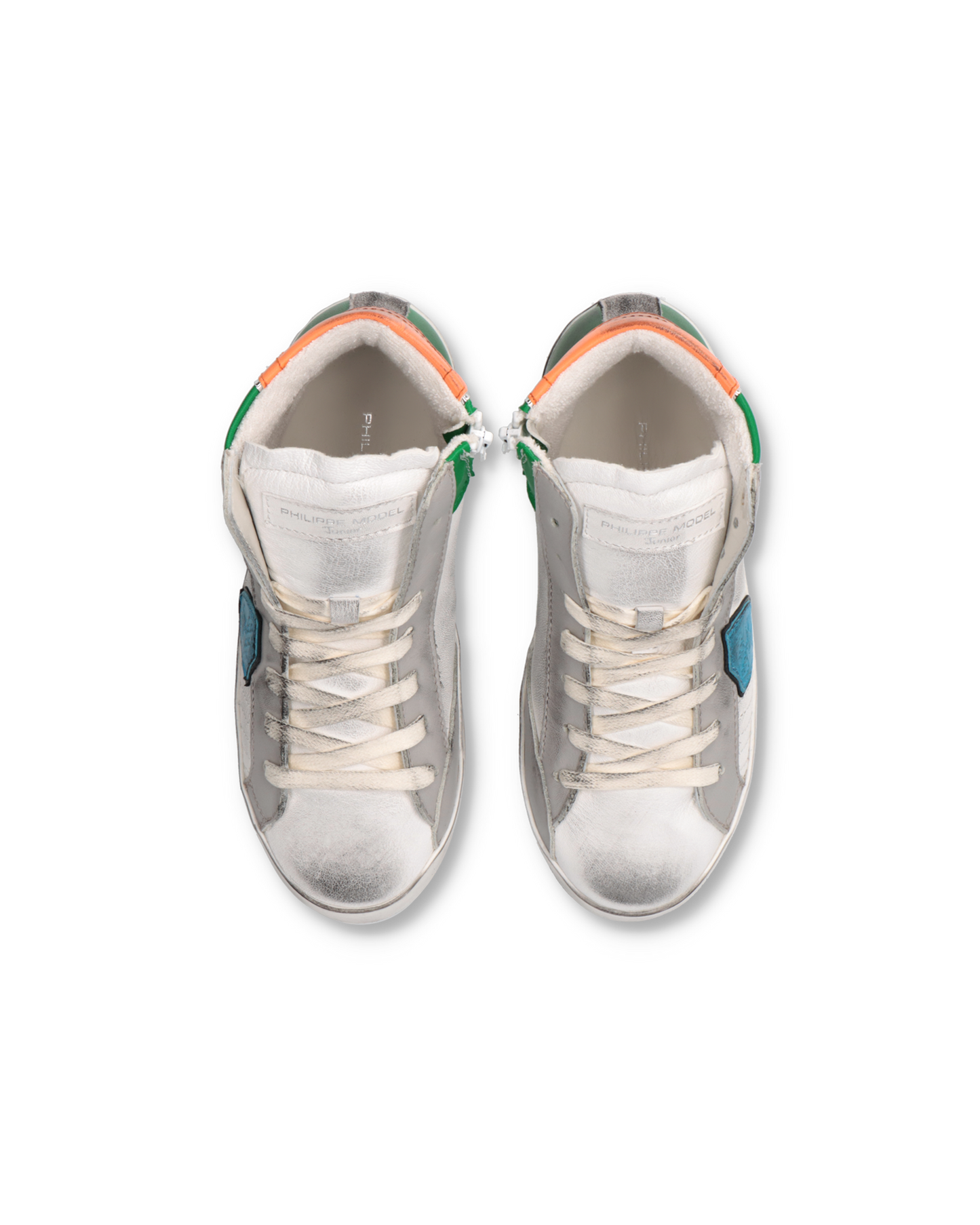 Sneakers Paris Tennis Kids, White Green Orange