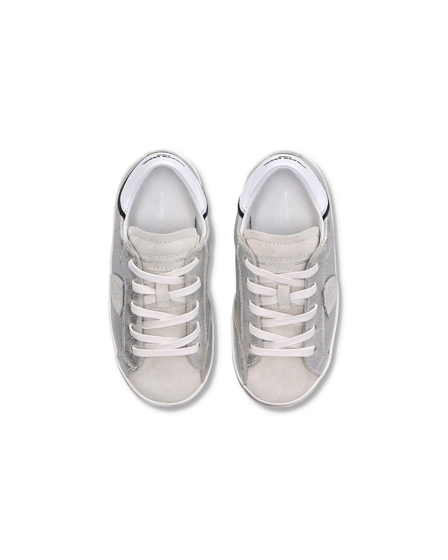 Sneakers Paris da Bambini Argento in Pelle Metal