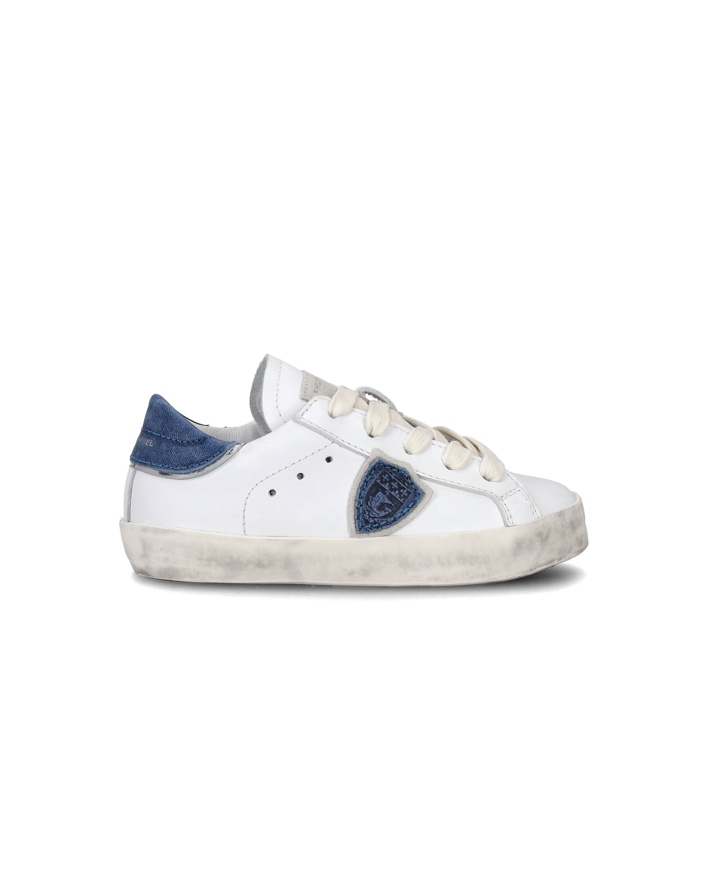 Sneakers da Bambini Prsx basse Bianche e Blu in Pelle