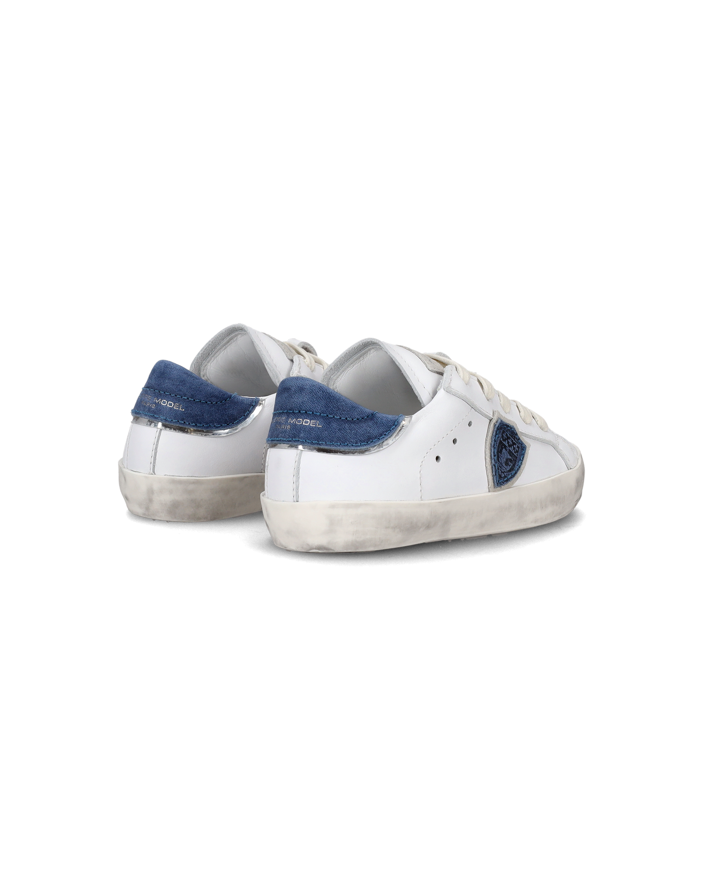 Sneakers da Bambini Prsx basse Bianche e Blu in Pelle